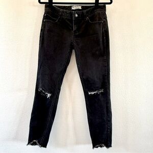 Free People Stylish Black Distressed Women's Skinny Jeans